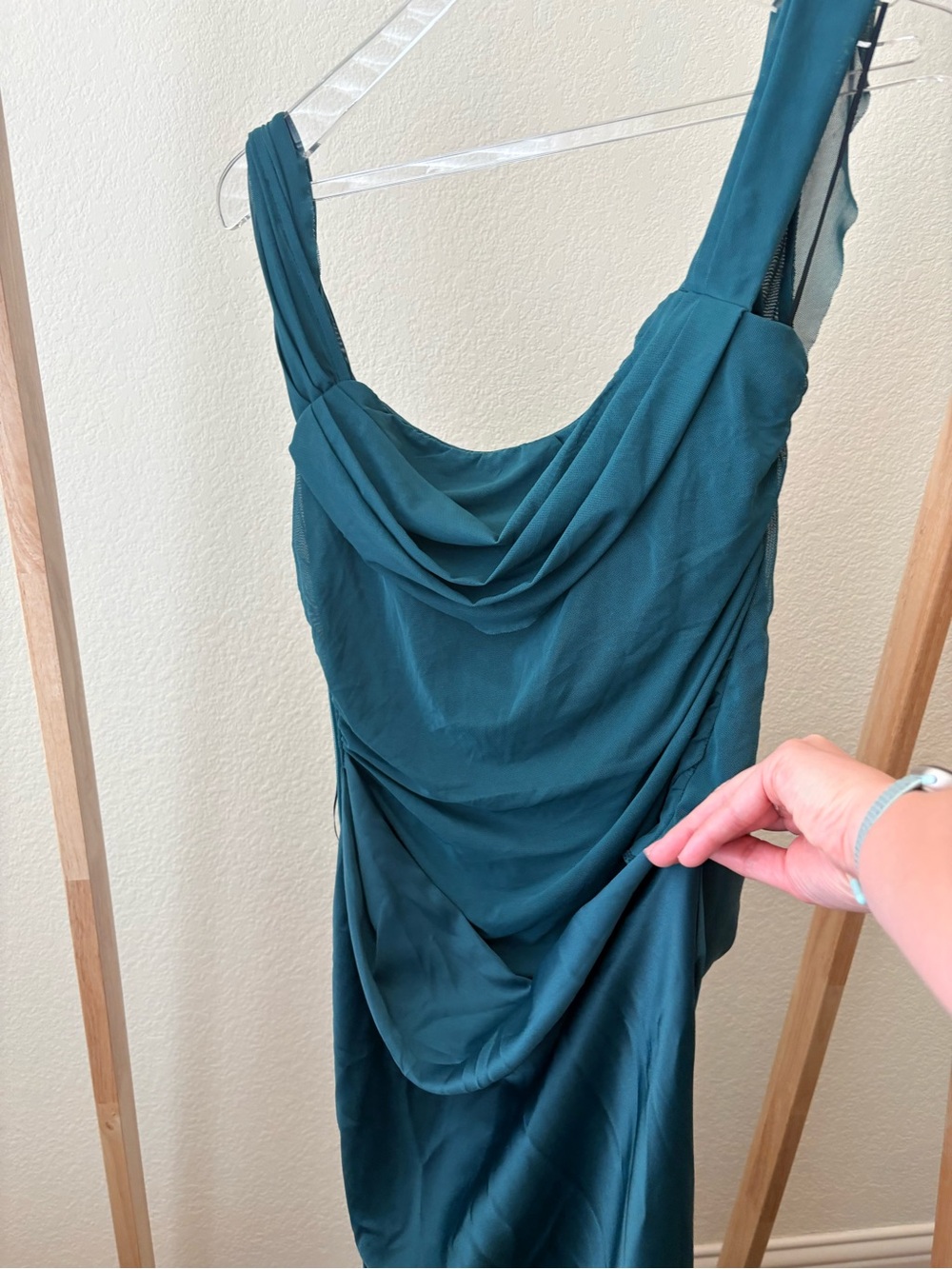 Hello Molly Teal Cowl Neck Maxi Dress